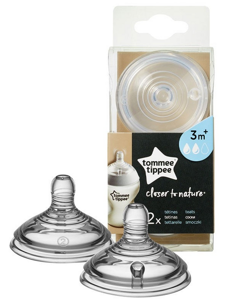 Tommee Tippee Tetina Closer To Nature Flujo Medio +3 Meses 2 Uds