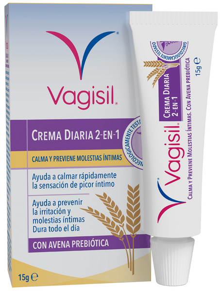 Vagisil Crema Diaria 2 en 1 con Avena Prebiótica 15 gr