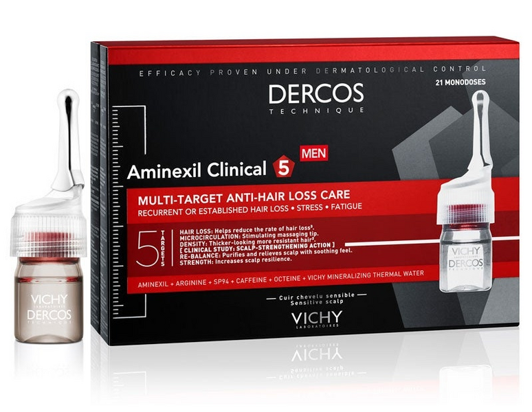 Vichy Dercos Aminexil Clinical 5 Tratamiento Anticaída Hombre 21x6 ml