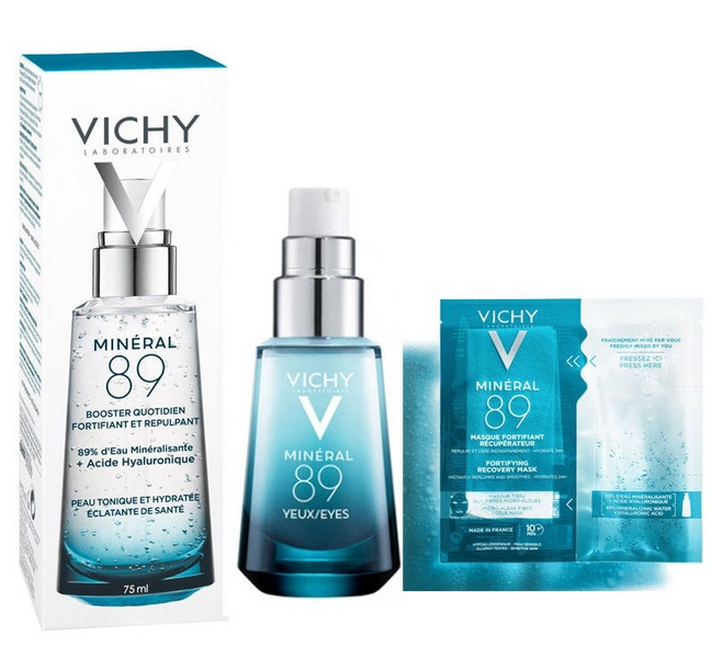 Vichy Mineral 89 Sérum 75ml + Contorno Ojos 15ml + Mascarilla