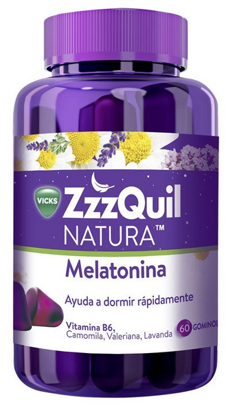 ZzzQuil NATURA Melatonina 1mg y Valeriana 60 Gominolas