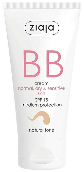 Ziaja BB Cream Piel Normal, Seca y Sensible SPF15 Tono Natural 50 ml