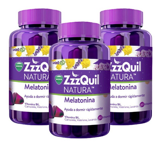 ZzzQuil NATURA Melatonina 1mg y Valeriana 3x60 Gominolas