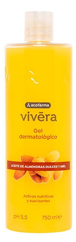 Acofarderm Vivera Gel Dermatológico De Aceite de Almendras Dulces y Miel 750 ml