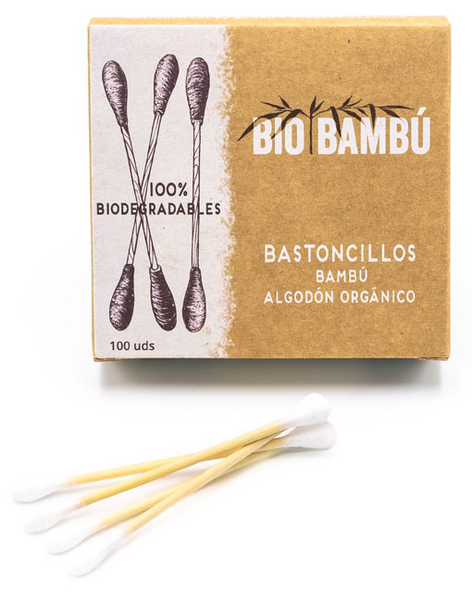 BioBambú Bastoncillos de Bambú y Algodón Ecológico 100 uds