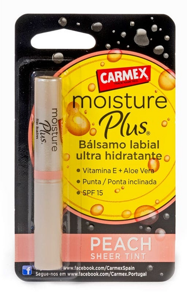 Carmex Moisture Plus Bálsamo Labial Ultra Hidratante Peach Sheer Tint SPF15 2 gr