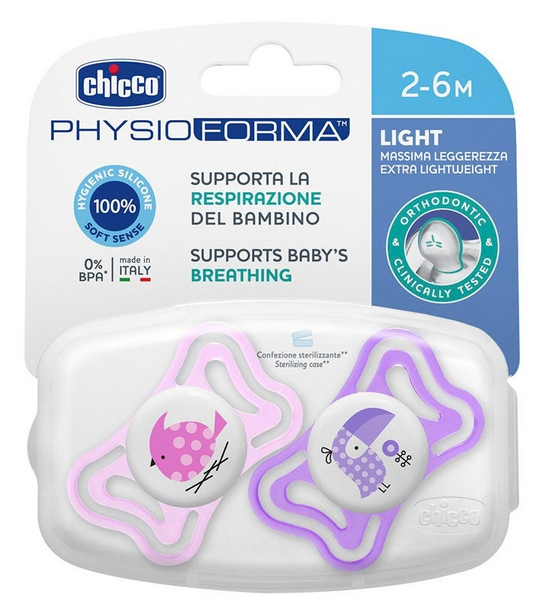 Chicco Chupete Physioforma Light Rosa 2-6m 2 Uds