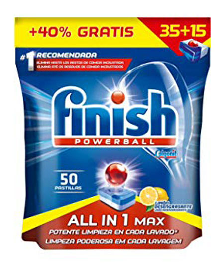 Finish All in 1 Max Pastillas Lavavajillas Limón 50 uds