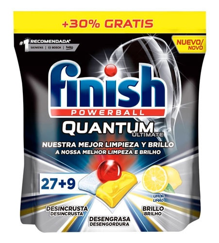 Finish Powerball Quantum Ultimate Lavavajillas Limón 36 uds