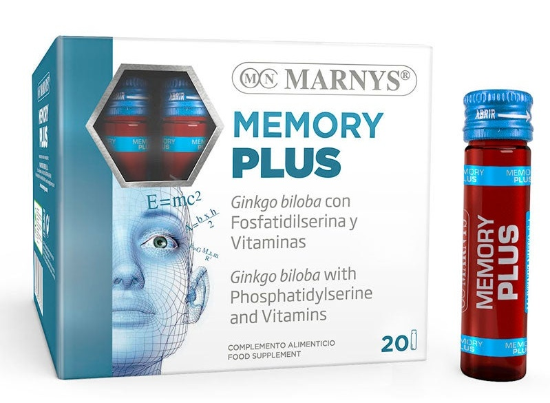 Memory Plus Gingko+Fosfatidilserina+Vitaminas Marnys 20 Viales de 10ml