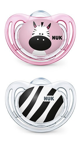 Nuk Chupete Baby Safari Silicona 0-6m Rosa 2 uds