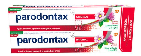 Parodontax pasta dental sabor menta y jengibre 2x75 ml