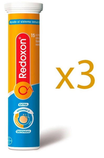 Redoxon Extra Defensas Naranja 3x15 Comprimidos Efervescentes