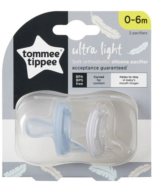 Tommee Tippee Chupete Ultra-Light Silicona Anatómico Simétrico 0-6m 2 uds