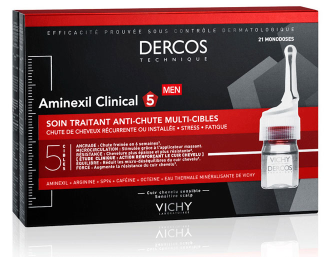 Vichy Dercos Aminexil Clinical 5 Tratamiento Anticaída Hombre 12 Ampollas