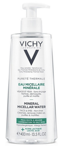 Vichy Pureté Thermale Agua Mineral Micelar Piel Grasa o Mixta 400 ml